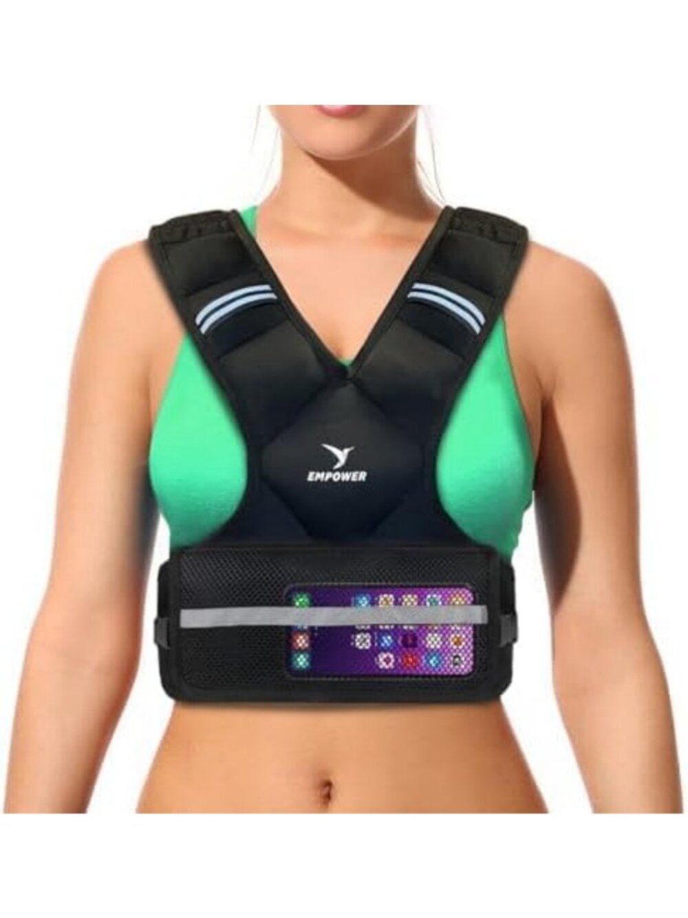Adjustable Weighted Vest for Women - 8lbs to 16lbs, Reflective Strips, Boost
